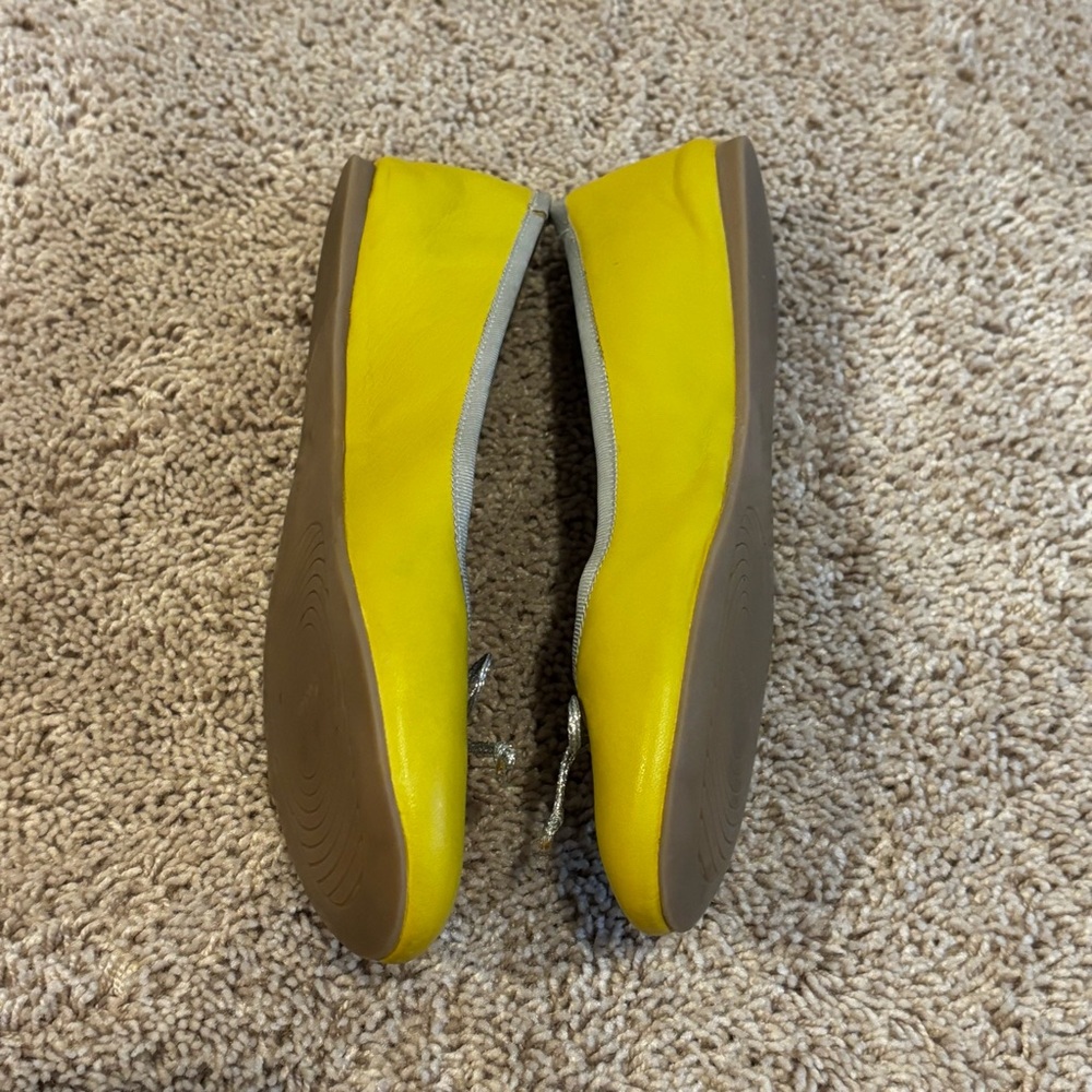 Boden Kitty Leather Flexi Sole Ballet Flats Womens Size 38 - 7.5 US yellow - Picture 3 of 6